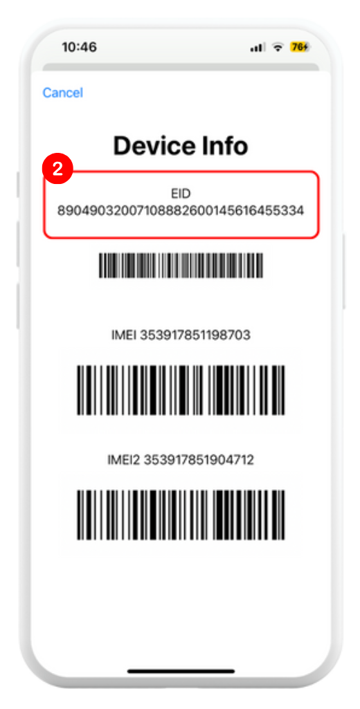 iPhone eSIM compatibility check step 2