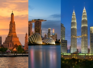 Travel eSIM for Asia 3 countries offering smooth connectivity across Thailand, Singapore, and Malaysia