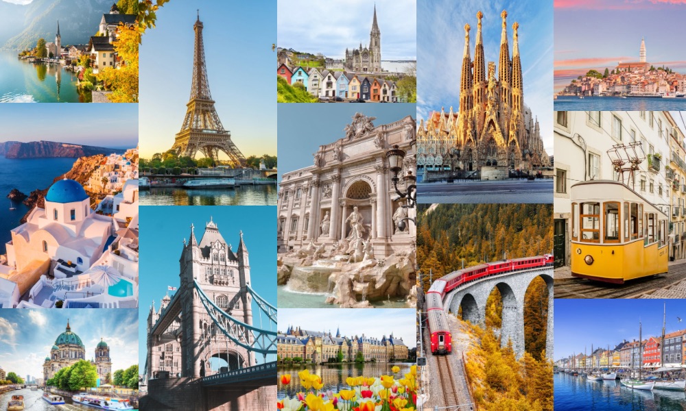 Prepaid Europe travel eSIM for 42 countries with high-speed mobile data across France, Germany, Italy, and Spain