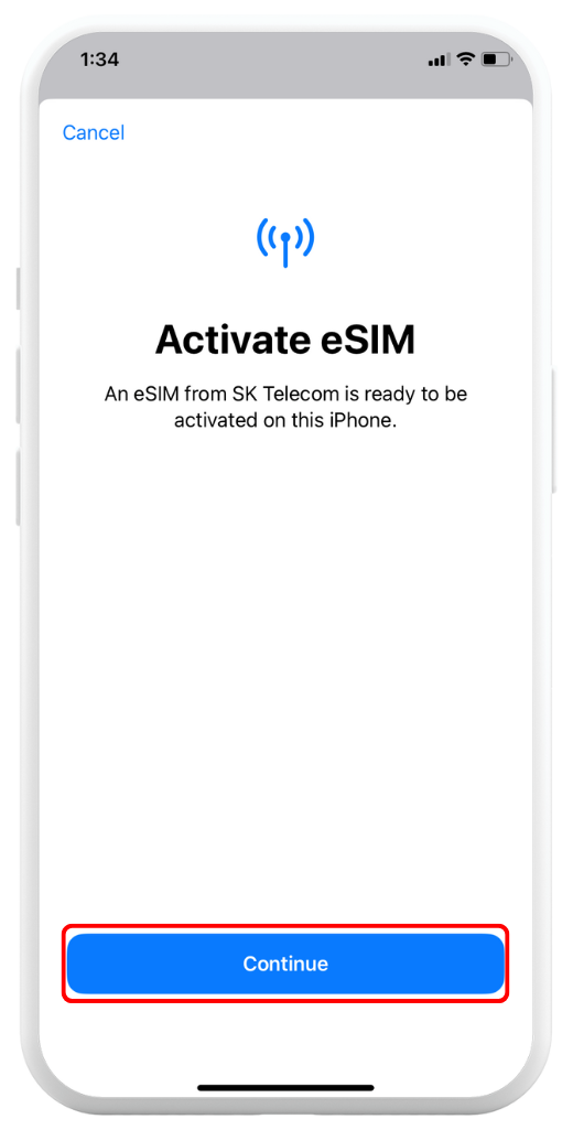 iPhone eSIM setup step 4